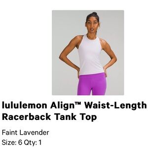 Lululemon Align Waist Length Racerback Tank Top